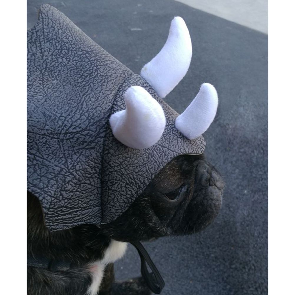 Pet Headwear Triceratops Pet Hat Funny Pet Clothes Dog Cat Dress Up Party Apparel Clothing Cosplay Cute Horn Headdress
