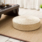 Chair Seat Mat Grass Cushion Pad Floor Mat Yoga Zen Handmade Round Straw Weave Pillow for Garden Dining Room Living Room Home Decor