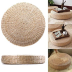 Chair Seat Mat Grass Cushion Pad Floor Mat Yoga Zen Handmade Round Straw Weave Pillow for Garden Dining Room Living Room Home Decor