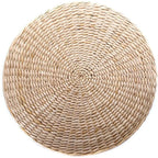 Chair Seat Mat Grass Cushion Pad Floor Mat Yoga Zen Handmade Round Straw Weave Pillow for Garden Dining Room Living Room Home Decor