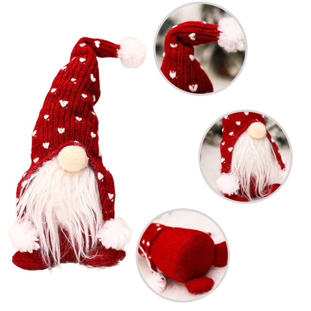 Christmas Standing Faceless Doll Knitted Hat Christmas Tree Ornament Holiday Home Table Decor