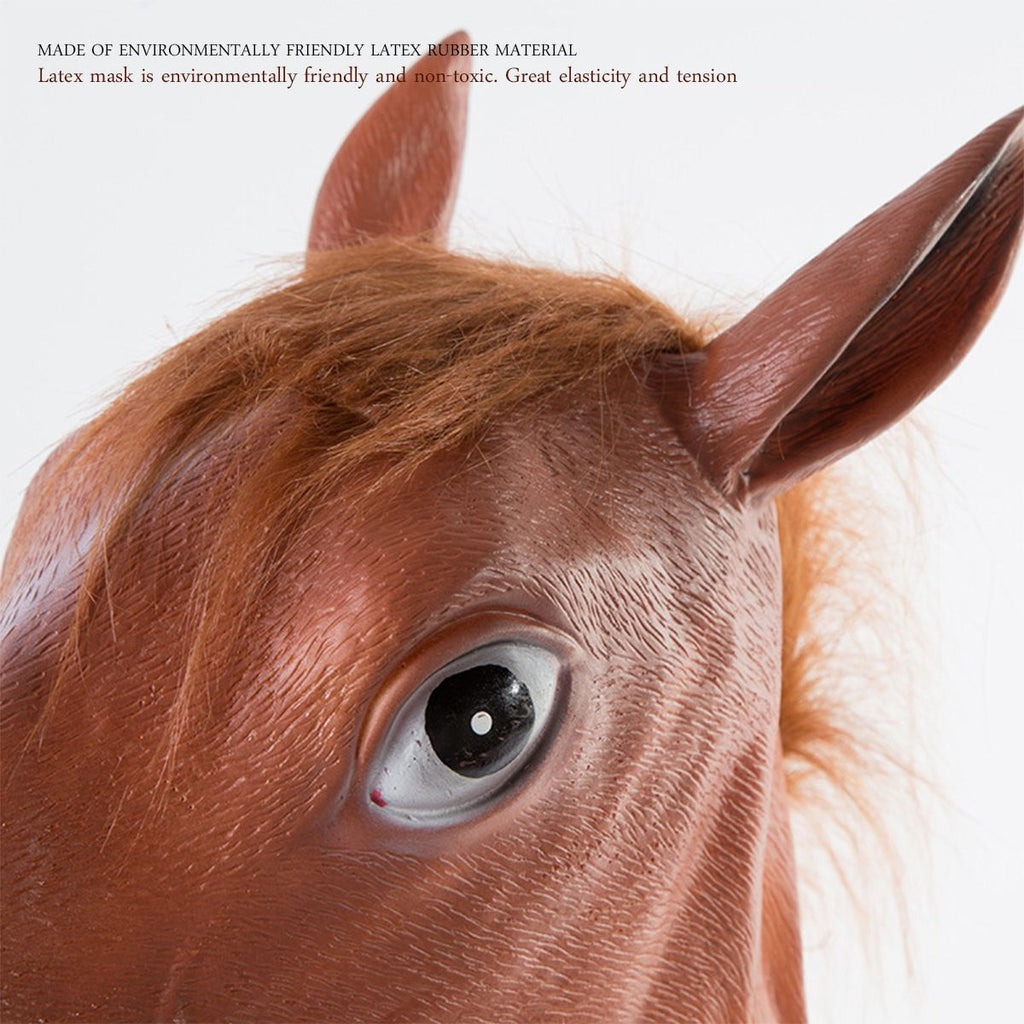Horse Head Mask Novelty Cosplay Masquerade Halloween Funny Latex Animal Head Mask