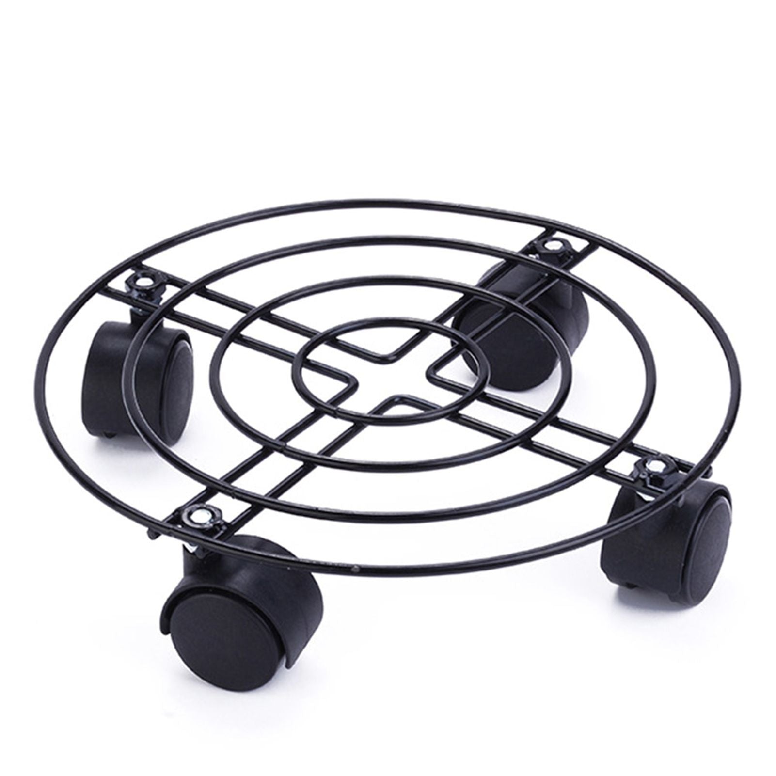 Heavy Duty Iron Potted Plant Stand With Wheels Round Flower Pot Rack for Indoor Outdoor