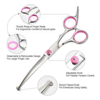 6Pcs/Set Pet Dog Hair Cutting Professional Scissors Hairdressing Shears Thinning Tool Kit with Comb Clearing Cloth