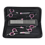 6Pcs/Set Pet Dog Hair Cutting Professional Scissors Hairdressing Shears Thinning Tool Kit with Comb Clearing Cloth