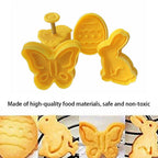 4pcs/set Plastic Cutters Cute Butterfly Rabbit Chick Easter Egg Shape Fondant Cutter Biscuit Cake Mold