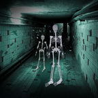 90cm Halloween Luminous Skeleton Hanging Flexible Joints Skeleton Outdoor Crazy Scary Hanging Props