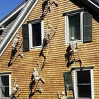 90cm Halloween Luminous Skeleton Hanging Flexible Joints Skeleton Outdoor Crazy Scary Hanging Props