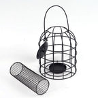 Iron Cage Bird Feeder Metal Bird Food Dispenser Hanging Feeding Column