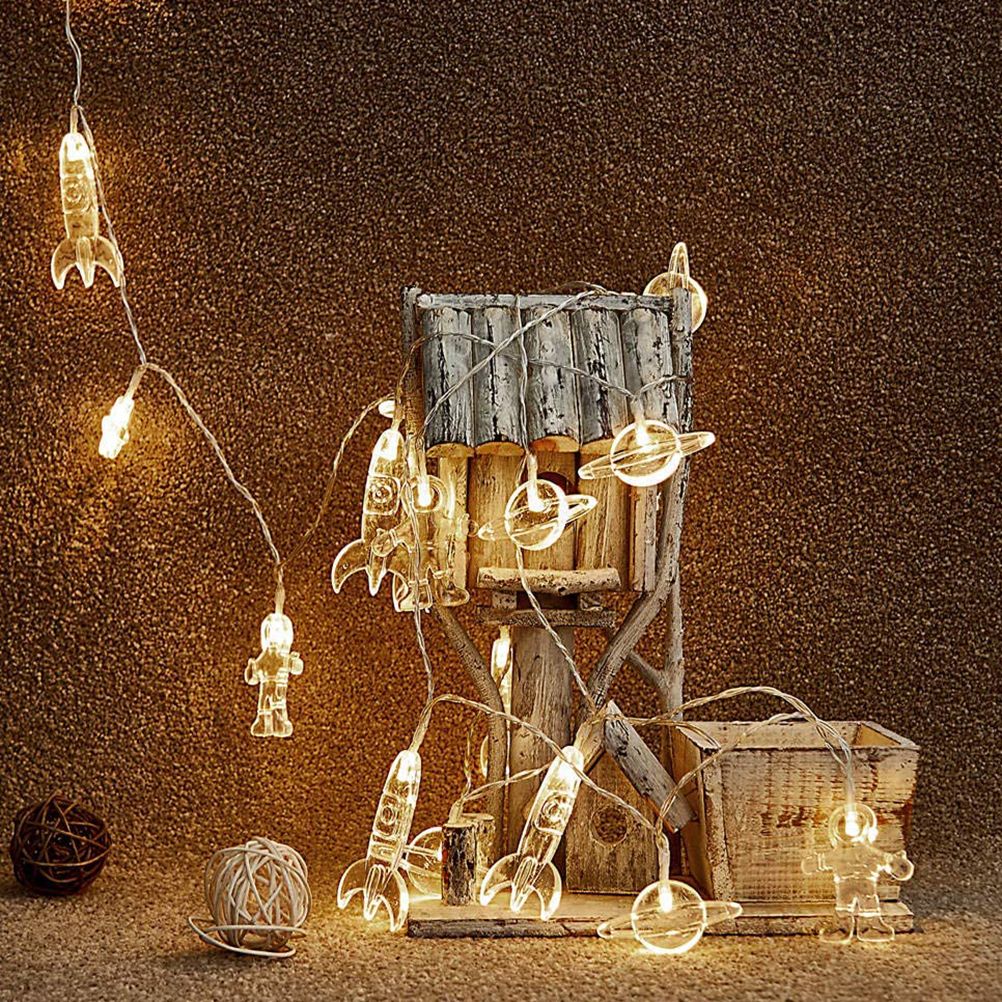 3Meter 20LED LED String Light Astronaut Spaceship Pendants Holiday Party Lights Outerspace Room Decor for Kids Room Decor