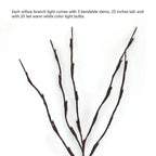 20 LED Indoor Tree Branch Light Party Wedding Home Garden Decor Fairy String Lamp