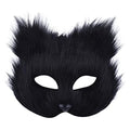 Halloween Fluffy Mask Masquerade Halloween Mask Props Animal Half Face Mask for Men and Women