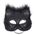 Halloween Fluffy Mask Masquerade Halloween Mask Props Animal Half Face Mask for Men and Women