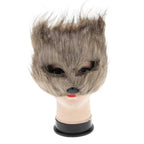 Halloween Fluffy Mask Masquerade Halloween Mask Props Animal Half Face Mask for Men and Women