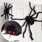 200cm Giant Halloween Spider Decorations Props Adjustable Simulation Hanging Spider for Halloween Indoor Outdoor Decorations