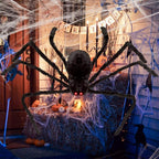 200cm Giant Halloween Spider Decorations Props Adjustable Simulation Hanging Spider for Halloween Indoor Outdoor Decorations