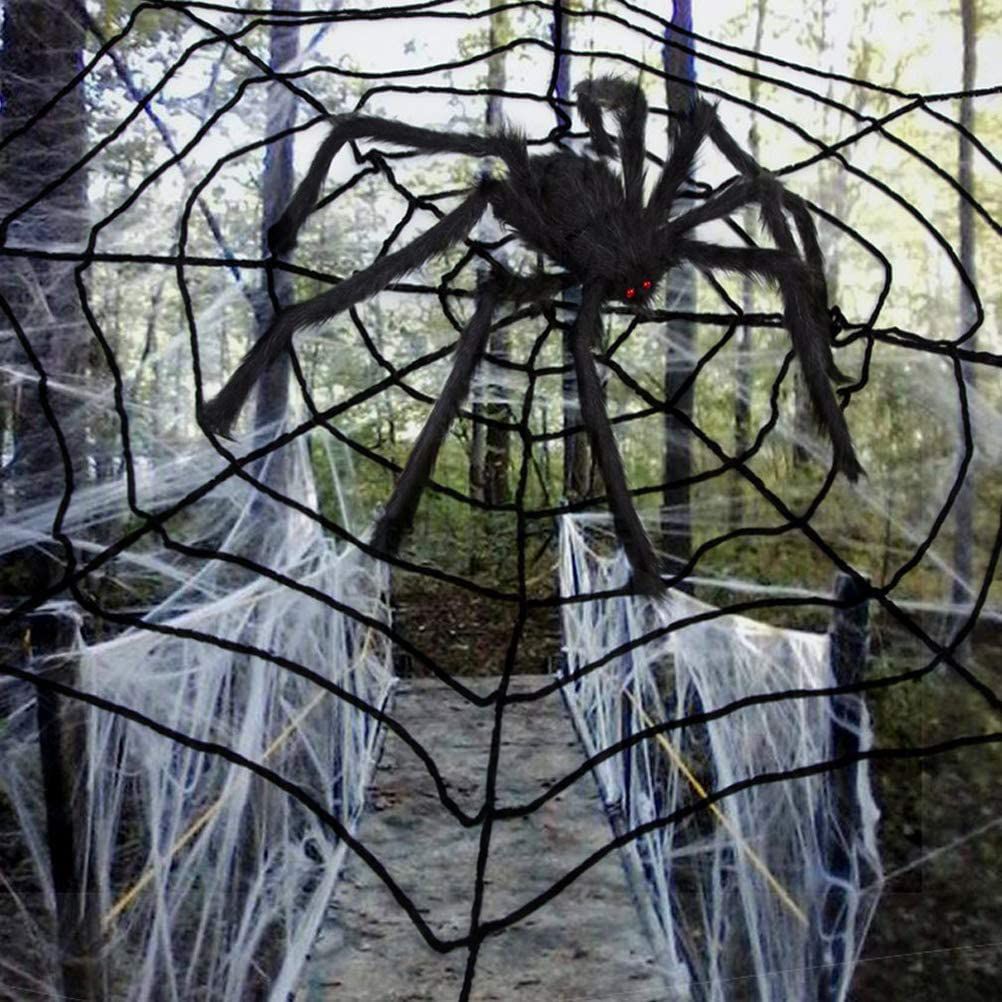 200cm Giant Halloween Spider Decorations Props Adjustable Simulation Hanging Spider for Halloween Indoor Outdoor Decorations