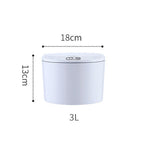 Desktop Sensor Trash Can Battery Operated Automatic Mini Waste Basket with Lid for Desk and Vehicle 3L