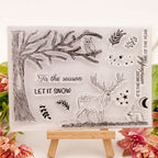 Christmas Clear Stamps Christmas DIY Silicone Clear Stamps Cute Stamps for Card Making Crafting Scrapbooking Album