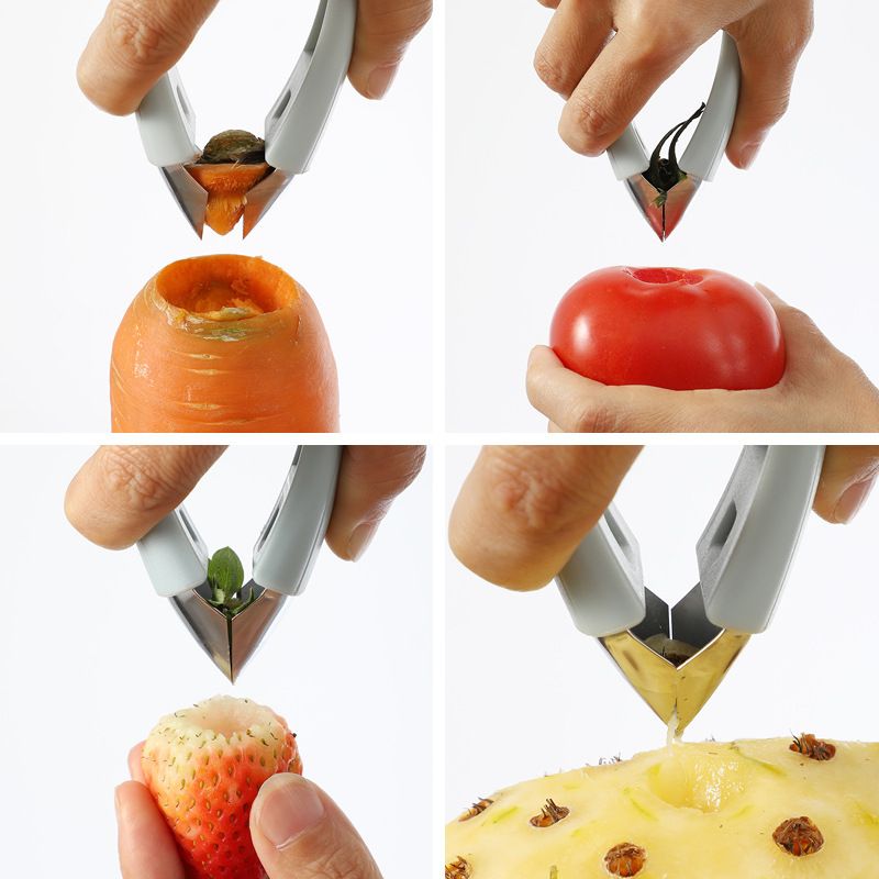 Strawberry Huller Pineapple Corer Fruit Vegetable Stem Remover Portable Kitchen Gadget