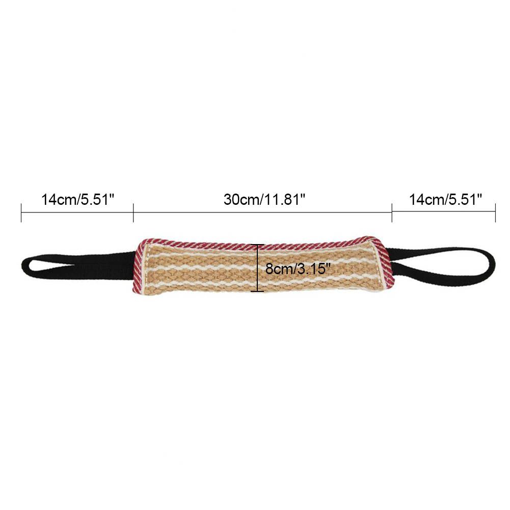 1PC Natural Coarse Hemp Dog Bite Toy with 2 Handles Dog Training Toy