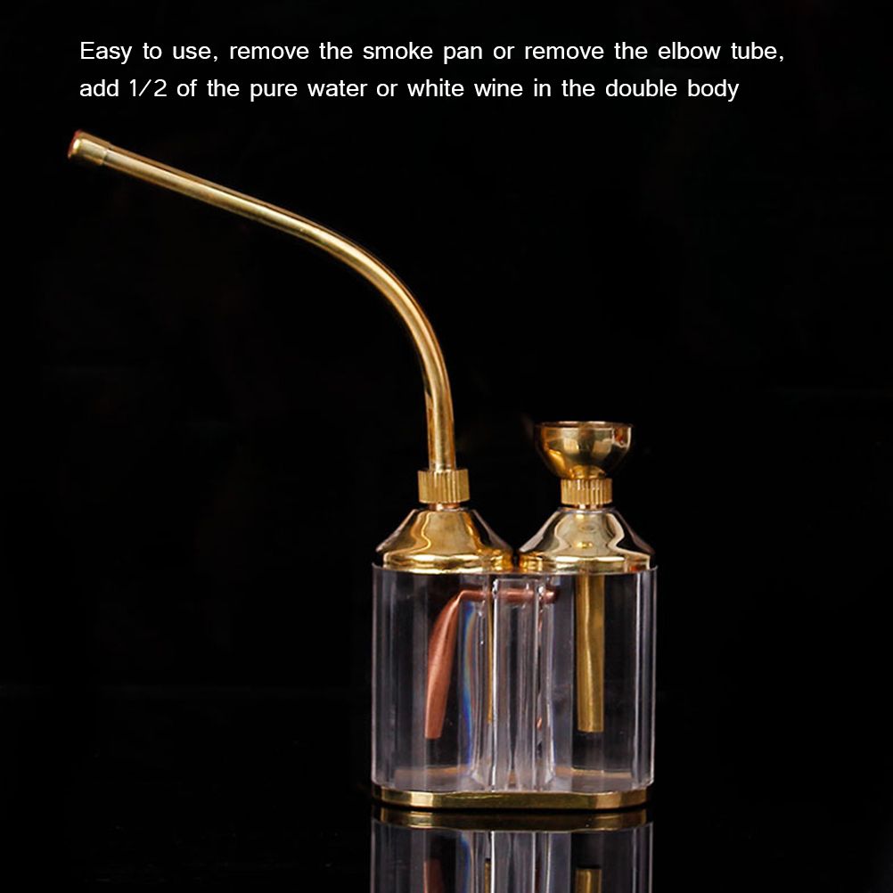 Water Tobacco Smoking Pipe Mini Portable Double Filter Cigarette Holder