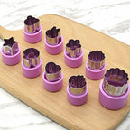 9Pcs Fruit Vegetable Cutter Molds Cartoon Cutter Mold Flowers Cake Biscuit Cutting Shape Tools Fondant Pastry Moulds