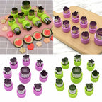 9Pcs Fruit Vegetable Cutter Molds Cartoon Cutter Mold Flowers Cake Biscuit Cutting Shape Tools Fondant Pastry Moulds