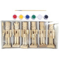 6pcs 12cm Christmas Nutcracker Ornament Set Wooden Nutcracker Character Soldier Toy Wooden Doll Figurine Painting Toy