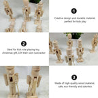 6pcs 12cm Christmas Nutcracker Ornament Set Wooden Nutcracker Character Soldier Toy Wooden Doll Figurine Painting Toy