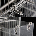 Acrylic Bird Bathtub Bath Shower Box Bowl with Hooks Cage Accessory for Birds Parrots
