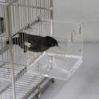 Acrylic Bird Bathtub Bath Shower Box Bowl with Hooks Cage Accessory for Birds Parrots