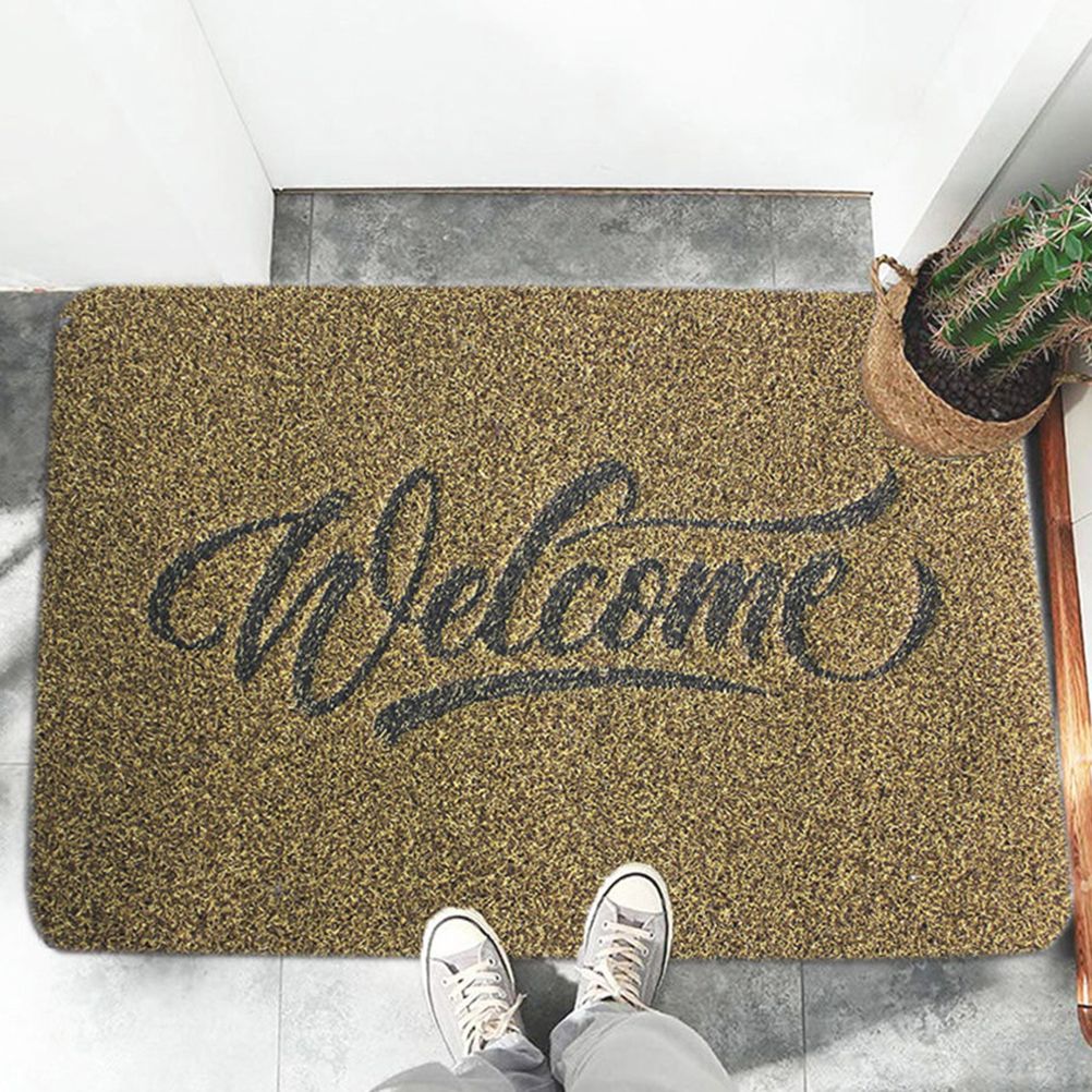 Welcome Doormat Polyester Fiber Welcome Mat Outdoor Rug Non Slip Entryway Indoor Outdoors Mats