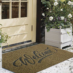 Welcome Doormat Polyester Fiber Welcome Mat Outdoor Rug Non Slip Entryway Indoor Outdoors Mats