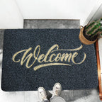 Welcome Doormat Polyester Fiber Welcome Mat Outdoor Rug Non Slip Entryway Indoor Outdoors Mats
