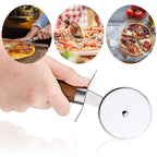 Stainless Steel Pizza Cutter Wheel Kitchen Pizza Cutter with Anti Slip Wooden Handle