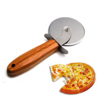 Stainless Steel Pizza Cutter Wheel Kitchen Pizza Cutter with Anti Slip Wooden Handle