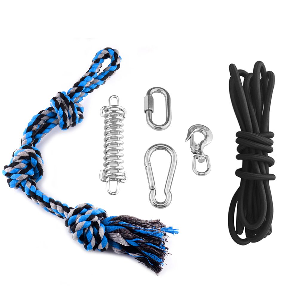 Spring Pole Dog Rope Toy Dog Tug of War Toy Outdoor Pet Exercise Rope
