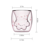 Cat Paw Mug Cat Claw Coffee Mug Double Wall Glass Mug Novelty Gift for Friends