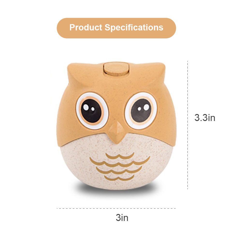 Household Owl Shaped Toothpick Holder Container Wheat Straw Table Toothpick Storage Box
