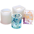 2PCS DIY Silicone Pen Molds Cube and Cylinder Resin Molds Pen Holder Mold for Craft Making