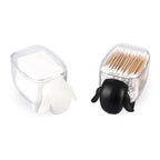 Mini Plastic Cotton Swab Storage Box Cute Sheep Dust Proof Cosmetic Cotton Storage Box Household Desktop Organizer