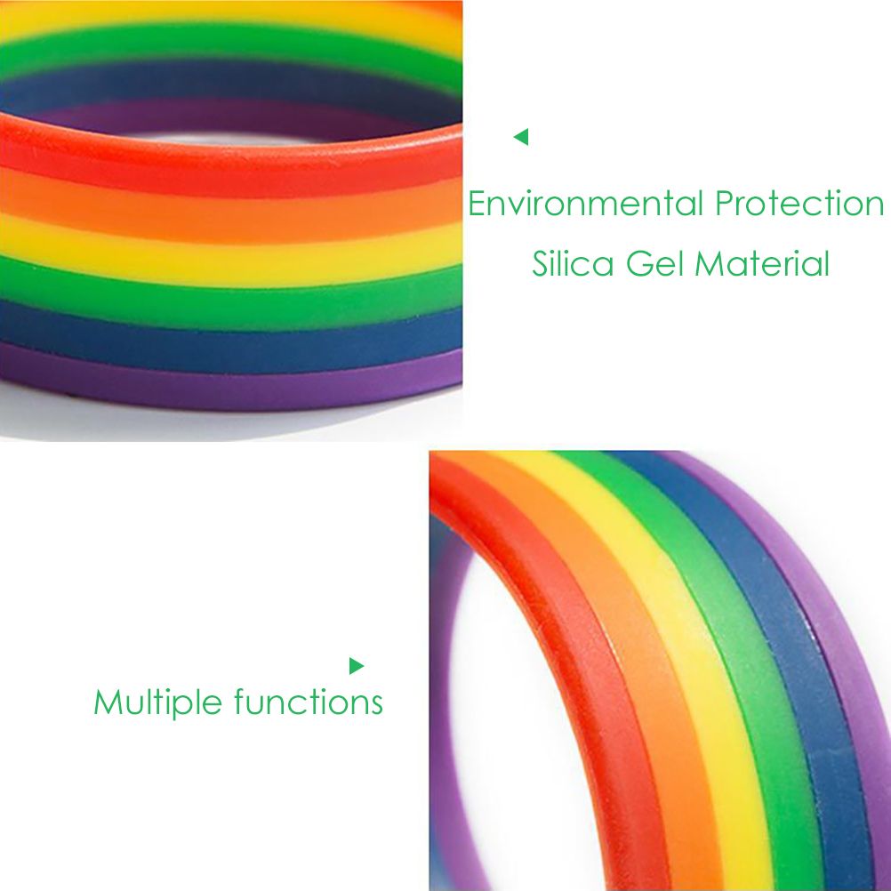 Universal Rainbow Bracelet Silicone Lesbian Pride Wristband Party Props
