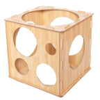 9 Holes Balloon Sizer Box Balloon Measurement Box Balloon Arch Kit Collapsible Wood Cube Balloon Sizer Box for Birthday Wedding Party