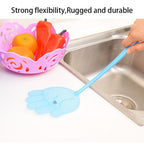 6PCS Multi Colors Plastic Long Handle Fly Swatter Anti Pest Tool