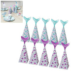 10Pcs Mermaid Party Favors Boxes Mermaid Gift Bags Box Kids Mermaid Party Goodie Bags