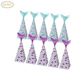 10Pcs Mermaid Party Favors Boxes Mermaid Gift Bags Box Kids Mermaid Party Goodie Bags