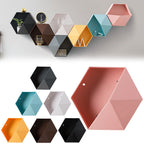 Hexagonal Wall Shelf Geometric Hexagonal Storage Shelf Simple Geometric Wall Floating Shelf