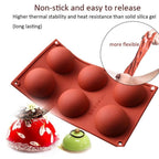 6 Cavity Semicircle Silicone Cake Mold Muffin Chocolate Baking Mold Pan DIY Party Cake Mold