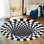 3D Round Carpet Rug Living Room Doormat Coffee Table Blanket 3D Optical Decorative Carpet for Bedroom Dining Room Office